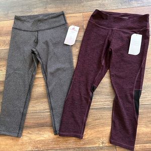 Two Crop Road Runner Athletic Leggings NWT